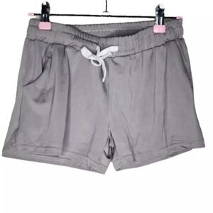 Real Essentials Girls Dry Fit Elastic Waist Shorts in Gray Size M